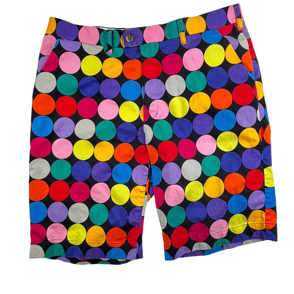 Loudmouth Golf Polka Dot Shorts Multi-Color Mens Size 38 Rainbow Funky Bold